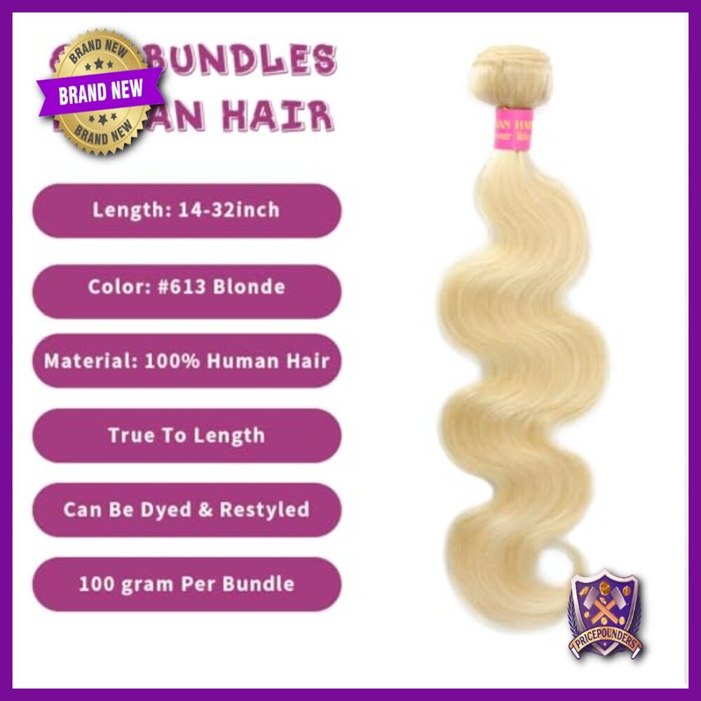 22 Inch Human Hair Extensions Body Wave Bundle Raw Indian Hair - Picture 2 of 6